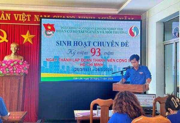 Đoàn cơ sở Sở Tài nguyên và Môi trường: Sôi nổi các hoạt động của Tháng Thanh niên 2024 - Đợt sinh hoạt chính trị sâu, rộng.