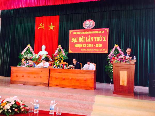 Đảng bộ Sở Tài nguyên và Môi trường:Tổ chức Đại hội đảng viên lần thứ X, nhiệm kỳ 2015 – 2020